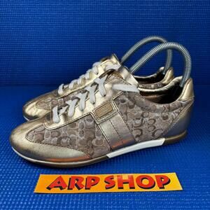 🔴 COACH JOSS SIGNATURE Women`s Size 6M Metallic Gold Fashion Shoes A1265